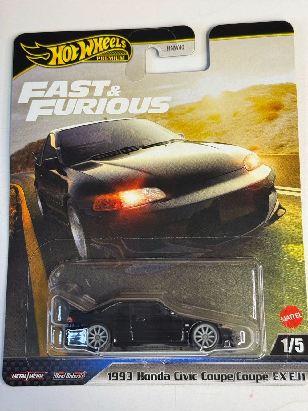 Hot Wheels Premium Fast and Furious 1993 HONDA CIVIC COUPE/EX EJ1 1/5